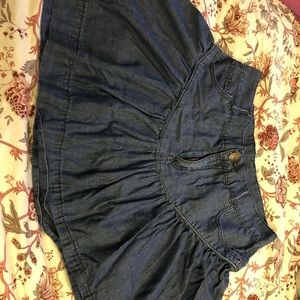 Bcbg ruffle jean skirt